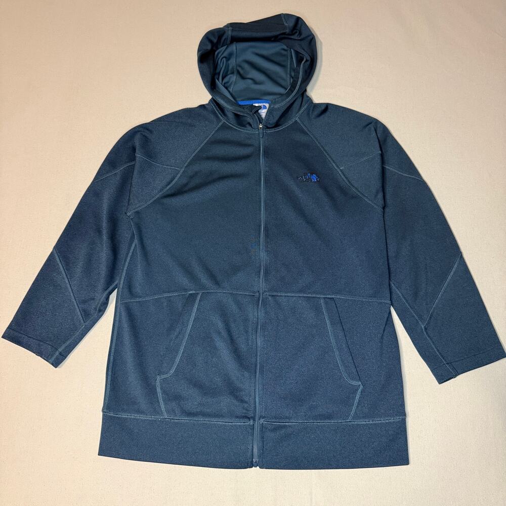 The North Face Mens Full Zip Fleece Hoodie Jacket Size M Dark Blue Midlayer